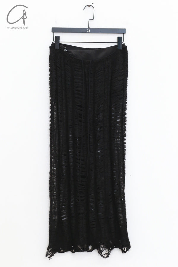RUI ZHOU 24 autumn and winter beaded floating line skirt RUI-RAW24KN03-HEI black